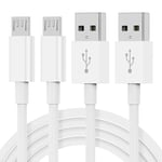 2-Pack1.8M Micro USB Cable Fast Charging Android Charger for Samsung Galaxy S7/S6/S5/J3/A6 /A10, Huawei Y6/Y7, Kindle, Xbox, PS4 & More