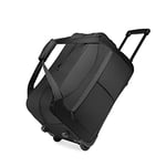 Kono Sac de Voyage à roulettes 55L Pliable Valise Souple Trolley à roulettes 56x30x33cm, Noir