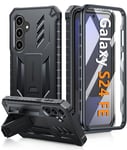 FNTCASE Coque pour Samsung Galaxy S24-FE : Coque de Protection de qualité Militaire Anti-Chute avec béquille | TPU Mat texturé Robuste résistant aux Chocs | Coque de Protection Robuste pour téléphone