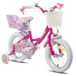 JOYSTAR Vélo Licorne 12" pour Fille de 2-4 Ans, vélo Enfant avec siège de vélo de poupée et Roues stabilisatrices, Pourpre