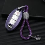 Keychain Protection Cover,For Nissan X-Trail 370Z Cube Micra Qashqai Juke Sheet Tiida Cube Quest Versa D-Purple Keychain