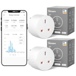 SONOFF WiFi Smart Plug Socket Mini Smart Socket with Energy Power Monitoring Remote Control Smart Schedule Functions, Works with Alexa/Google Home and IFTTT, 2.4 GHz No Hub Required, 2PCS S60TPG