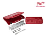 Set cliquet et douilles MILWAUKEE 3/8" métriques 32 pièces 4932464945