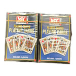 PLASTIC COATED PLAYING CARDS X2 M.Y TRADITIONAL GAMES FUN GAME Solitaire