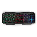 Nedis Trådat Gaming Tagentbord | USB Type-A | Membrantangenter | LED | QWERTY | ND Layout | USB ström | Strömkabel längd: 1.30 m | Multimedia