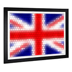 Big Box Art Framed Print of Union Jack British Flag (6) Design | Wall Art Picture | Home Decor for Kitchen, Living, Dining Room, Bedroom, Hallway, Office, Black, A2 / 24.5x18 Inch / 62x45cm