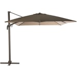 Hesperide - Parasol déporté carré inclinable Elea noisette & praline 3x3m en aluminium traité époxy - Hespéride