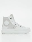 Converse Chuck Taylor All Star Leather Construct Trainers, Light Grey, Size 6, Women