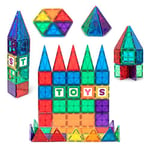 Playmags Ensemble De 100 Blocs Magnétiques 3D pour Enfants - Jouets À  Aimant Puissant STEM - Construction Magnétiques - Tuiles Magnétiques  Colorées Et