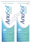 Anusol Cream - Anal itching, Hemorrhoids, Piles Treatment 3 Way Action- 2 X 23g