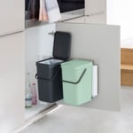 Brabantia Sort and Go Built in Bin Jade Green Grey, 2 x 12L