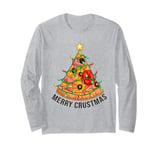 Funny Pizza on Earth Christmas Tree Merry Crust-mas Pizzamas Long Sleeve T-Shirt