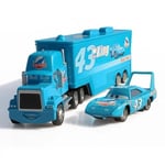 2Pcs Disney Pixar Cars NO.43 The King Truck with DiNOco 1:55 Diecast Toys Set