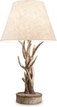 Chalet, Bordlampe, E27 max 1 x 60W, E27, beige/træ, metal, stof, Ø410xH650mm