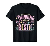 Twinning With My Bestie Spirit Week Girls & Twin Day Groovy T-Shirt