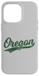 Coque pour iPhone 14 Pro Max Oregon Classic Varsity, style maillot de sport vintage