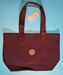 KIPLING CONGRATZ BASIC PLUS CAPSULE SHOPPING TOTE BAG TRUE AUBERGINE DARK PURPLE