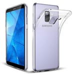 For Samsung Galaxy A8 2018 A530F Clear Gel Case and Glass Screen Protector Slim