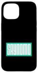 Coque pour iPhone 15 Sarcelle Aqua Saynomo (Say No More) Bleu sarcelle Aqua Graphic