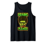 Brains Please Hungry Funny Zombie Halloween Dad Mom Boy Girl Tank Top