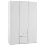 Armoire 3 portes 2 tiroirs wilma 135 cm blanche