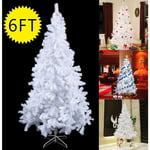 Sapin de Noël Arbre de Noël Artificiel pour Décoration de Noël Matériau pvc avec Pied en Métal Blanc (1.8M) - Costway