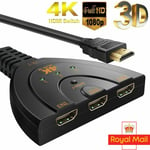 3 Hdmi Port Switch Switcher Splitter Selector HUB Box Cable HDTV 1080P Xbox PS3