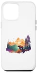 Coque pour iPhone 15 Pro Max Ours naturel avec motif de montagne et coucher de soleil