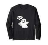 Funny Thumbs Down Ghost Screaming Boo Disapproval Long Sleeve T-Shirt