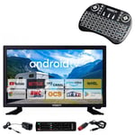 Pack ANTARION TV LED 24" 60cm Téléviseur HD Connecté 12V + Clavier Ergonomique