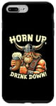 Coque pour iPhone 7 Plus/8 Plus Bière Horn Up Drink Down Viking Beer Buvant de la bière Funny Warrior