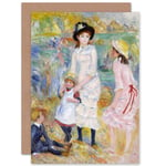 Renoir Children On The Seashore Guernsey Fine Art Greetings Card Plus Envelope Blank inside