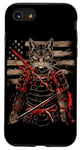 iPhone SE (2020) / 7 / 8 Cat Samurai American Flag Samurai Cat Art Patriotic Cat Case