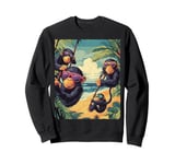 Funny Monkey Tropical Beach Summer Vacation Sweatshirt