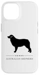 Coque pour iPhone 14 Silhouette noire de berger australien