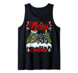 Panther Merry Christmas Tree Lighting Santa Panther Xmas Tank Top