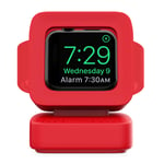 Charging Station for Apple Watch iWatch Stand Charging Dock Silicone for iWatch Series 6 SE 5 4 3 2 1, Apple Watch Charger Stand, Supports Nightstand Mode (Red)