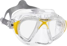 Cressi Nano Compact Low Volume Scuba-Freediving-Snorkeling Mask (Made in Italy), Clear/Yellow