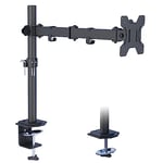 BONTEC Single Monitor Arm Desk Mount for 13-32 inch LCD LED Screens, Height Adjustable Tilt Swivel Rotation Monitor Arm Bracket, Single Monitor Mount up to 8kg, VESA Dimensions 75/100