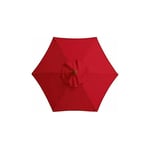 Parasol de jardin avec 6 baleines robustes, parasol de plage, abri de jardin, pour balcon, terrasse, terrasse, piscine (diamètre 3 m) - Rouge