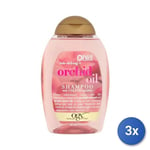 3x Ogx Shampooing 385 Ml. Orchid Oil