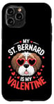 iPhone 11 Pro St Bernard My Valentines Hearts Day Dog Mom Dad Case