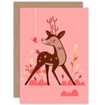 Stag In Love Cute Valentine's Day Blank Greeting Card With Envelope