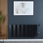 Radiateur électrique design horizontal – Aluminium noir – 60 cm x 140 cm – Notus V Electric