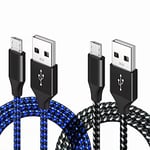 BLK PS4 Controller Charging Cable,Micro USB Extra Long Fast Charger Cable for PlayStation 4, PS4, PS4 Slim,PS4 Pro,Xbox One,One S,One X Wireless Controllers (10ft/3m 2pack)