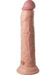 King Cock Elite: Dual Density Silicone Vibrating Cock, 25 cm, lys