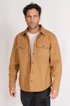 Marks & Spencer Mens Canvas Borg Lined Shacket - Sand Cotton - Size Small