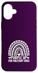 Coque pour iPhone 16 Plus Purple Up For Military Kids Sensibilisation Militaire Enfant Arc-en-ciel