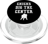 Chicks Dig The Center – Joueur humoristique avec dicton graphique PopSockets PopGrip pour MagSafe