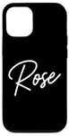 Coque pour iPhone 12/12 Pro Rose Nom Femme Mignon Fille Élégante Femme Amour Manuscrite